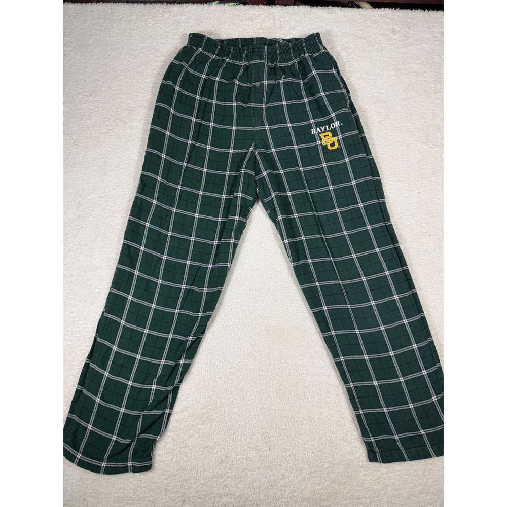 Concepts Sport Baylor University Pajama Pants Mens Large Green Plaid  BU Logo